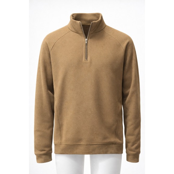 VRST Other - NWT VRST Mens Quarter Zip Textured Pullover Sweater Camel Size S